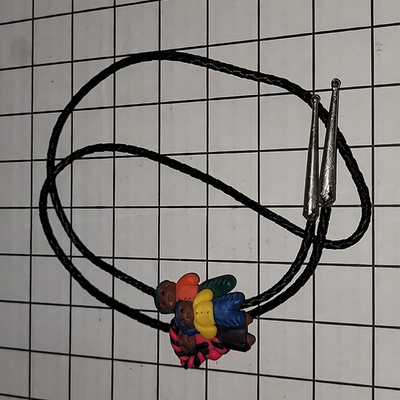 Vintage Handmade Bolo Tie - "Clay Designs" Southwestern Theme - Picture 7 of 9